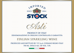STOCK Asti wine label front