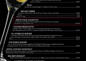 Americas Bar Menu Evening Americas Bar Menu Evening
